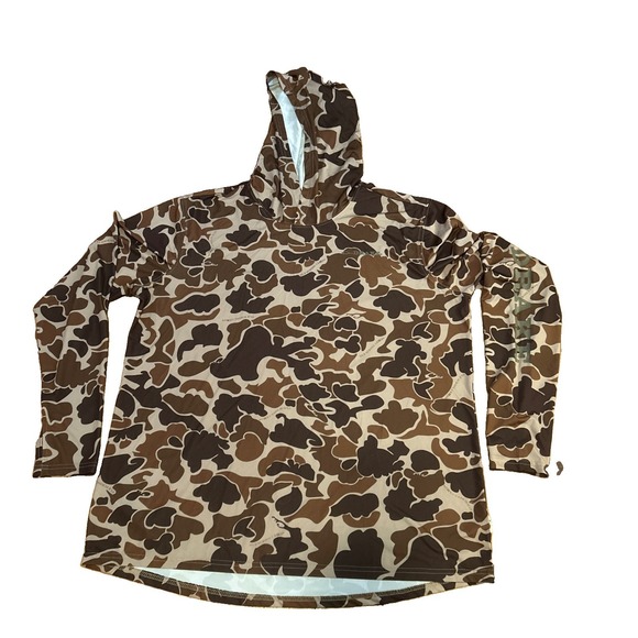 Drake Clothing Company Other - Drake Performance Fishing Hoodie Men's Size 2XL Brown Old School Camo